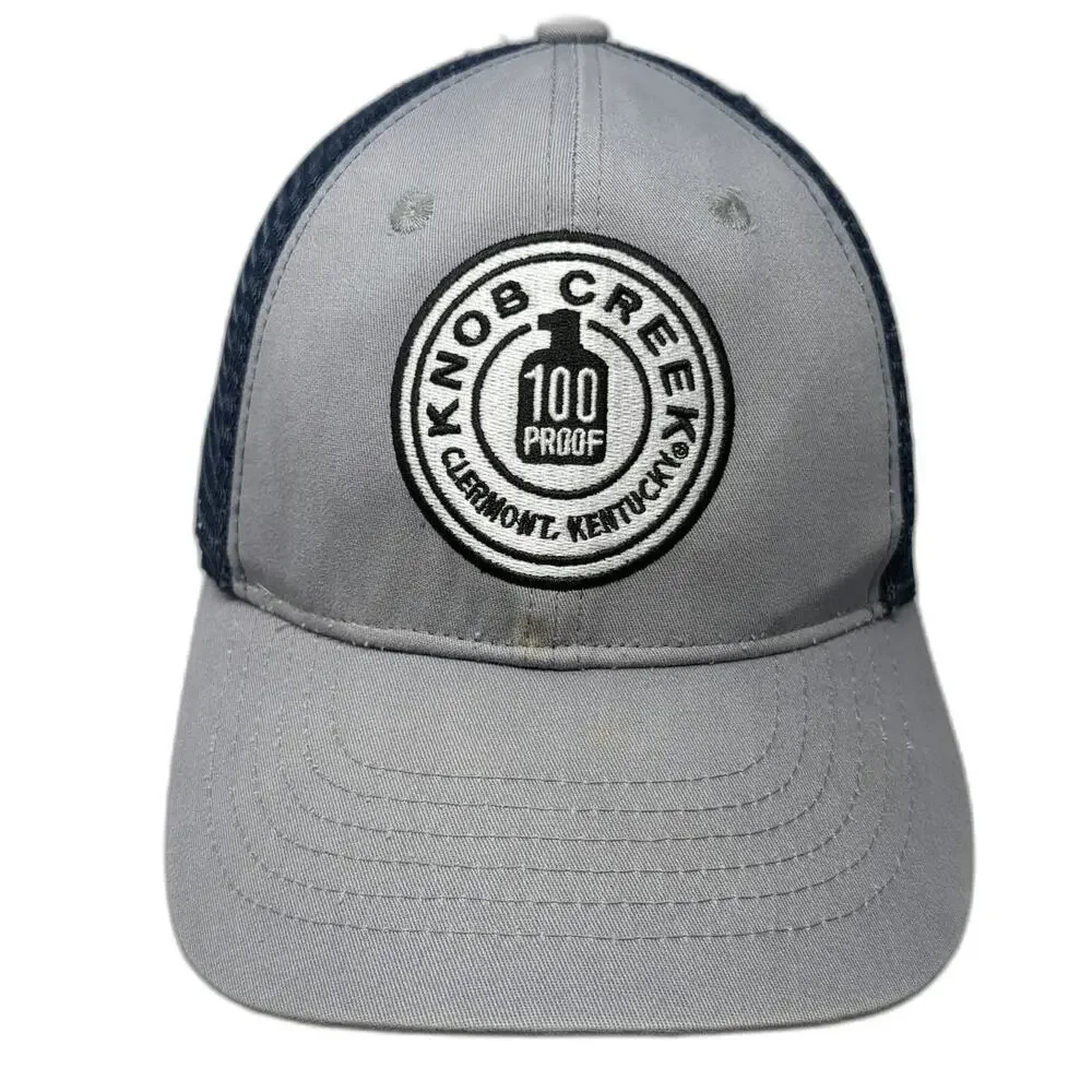 Knob Creek Trucker Hat Gray Blue One Size 100 Proof Clermont Kentucky Snapback